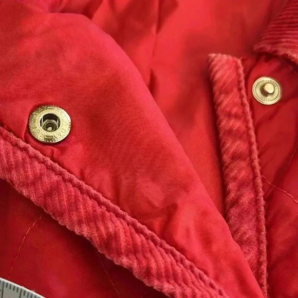 Cherokee Barn Jacket Red Quilted Corduroy Lightweight Chore Coat Womens Sz XL - Picture 5 of 12